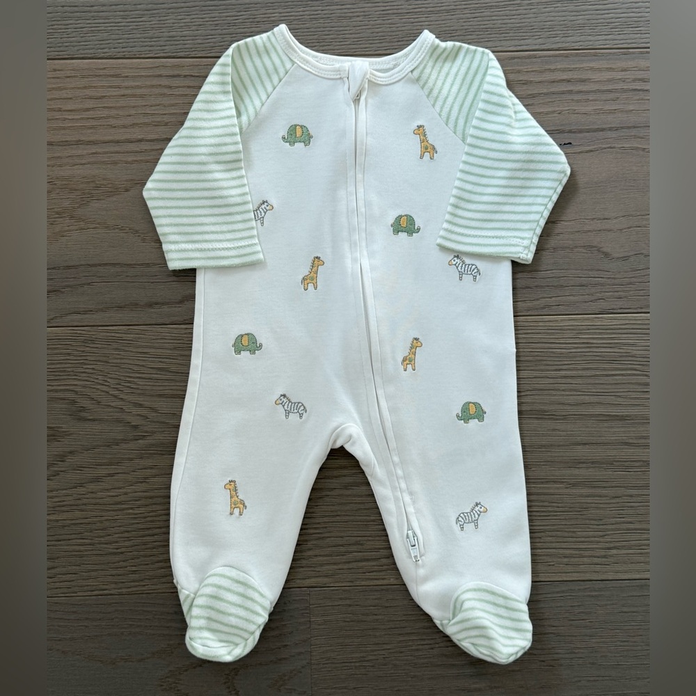 Little Me Safari Embroidered Cotton Footie